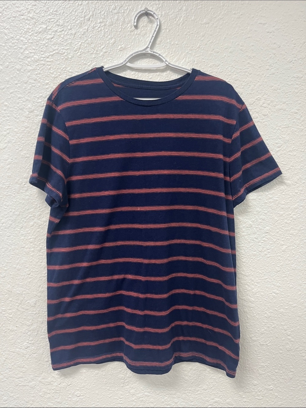 Goodfellow & Co Navy and Red Striped Short Sleeve Tee
#1030